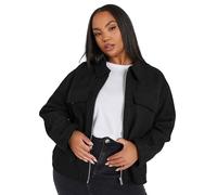 Yours Curve Cropped Boucle Jacket - Women's - Plus Size Curve Black