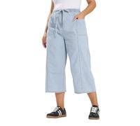 Yours Women's Wide Leg Cropped Jeans in Light Blue | Size: 16