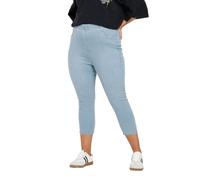 Yours Curve Cropped Stretch Jenny Jeggings - Women's - Plus Size Curve Light Blue
