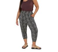 Yours Curve Cropped Stripe Print Harem Joggers - Women's - Plus Size Curve Black