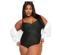 Yours Curve Crossover Super Sculpt Swimsuit - Women's - Plus Size Curve