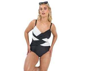 Yours Curve Crossover Super Sculpt Swimsuit - Women's - Plus Size Curve