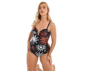 Yours Curve Crossover Super Sculpt Swimsuit - Women's - Plus Size Curve