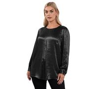 Yours Curve Crushed Satin Pleat Front Blouse - Women's - Plus Size Curve Black