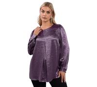 Yours Curve Crushed Satin Pleat Front Blouse - Women's - Plus Size Curve Purple