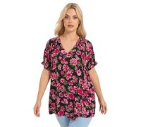 Yours Curve Daisy Notch Neck Blouse - Women's - Plus Size Curve
