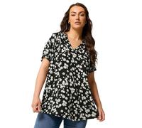 Yours Curve Daisy Notch Neck Blouse - Women's - Plus Size Curve Black