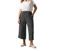 Yours Curve Daisy Print Cropped Trousers - Women's - Plus Size Curve Black