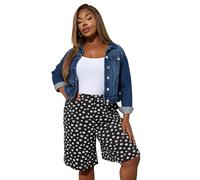Yours Curve Daisy Print Jersey Shorts - Women's - Plus Size Curve Black