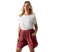Yours Curve Dark Crochet Trim Shorts - Women's - Plus Size Curve Red