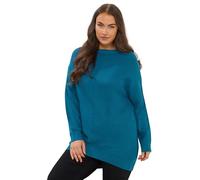 Yours Curve Dark Essential Knitted Jumper - Women's - Plus Size Curve Blue