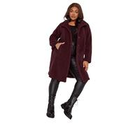 Yours Curve Dark Faux Fur Coat - Women's - Plus Size Curve