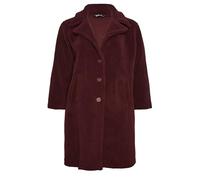 Yours Curve Dark Faux Fur Coat - Women's - Plus Size Curve Red