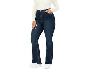 Yours Curve Dark Indigo Bootcut Stretch Isla Jeans - Women's - Plus Size Curve