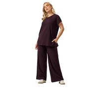 Yours Curve Dark Knitted Wide Leg Trousers - Women's - Plus Size Curve