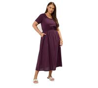 Yours Curve Dark Jersey & Woven Mix Fabric Midaxi Skater Dress - Women's - Plus Size Curve Purple