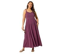 Yours Curve Dark Pink Cheesecloth Tiered Dress - Women's - Plus Size Curve