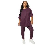 Yours Curve Dark Relaxed Longline T-Shirt - Women's - Plus Size Curve Purple