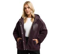 Yours Curve Dark Teddy Borg Jacket - Women's - Plus Size Curve