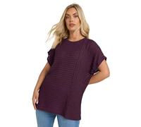 Yours Curve Dark Textured Split Seam Top - Women's - Plus Size Curve Purple