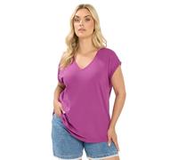 Yours Curve Dark V-Neck Basic T-Shirt - Women's - Plus Size Curve