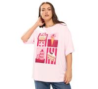 Yours Curve Dessert Relaxed Graphic T-Shirt - Women's - Plus Size Curve Pink