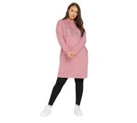 Yours Curve Diamante Embellished 'Love' Hoodie Dress - Women's - Plus Size Curve Pink