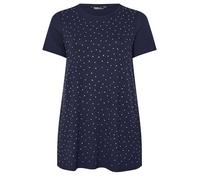 Yours Curve Diamante Embellished Top - Women's - Plus Size Curve Navy