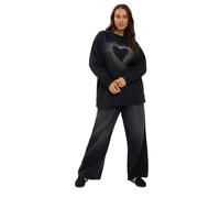 Yours Curve Diamante Heart Sweatshirt - Women's - Plus Size Curve