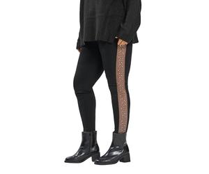 Yours Curve Diamante Mesh Side Stripe Leggings - Women's - Plus Size Curve Black