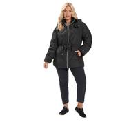 Yours Women's Diamond Quilted Puffer Coat in Black | Size: 26/28