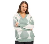 Yours Curve Diamond V-Neck Soft Touch Jumper - Women's - Plus Size Curve