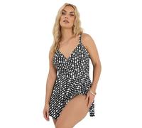 Yours Curve Diamond Wrap Swimdress - Women's - Plus Size Curve Black