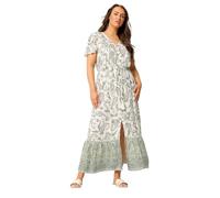 Yours Curve Ditsy Floral Border Detail Dress - Women's - Plus Size Curve