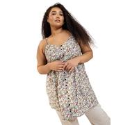 Yours Curve Ditsy Floral Button Cami Vest Top - Women's - Plus Size Curve
