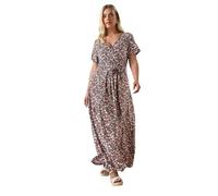Yours Curve Ditsy Floral Print Maxi Wrap Dress - Women's - Plus Size Curve Black