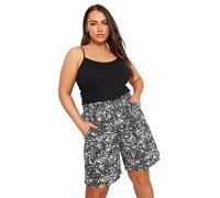 Yours Curve Ditsy Floral Print Shorts - Women's - Plus Size Curve Black