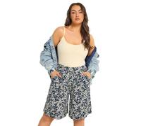 Yours Curve Blue Ditsy Floral Shorts - Women's - Plus Size Curve