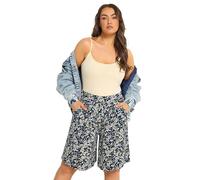 Yours Curve Blue Ditsy Floral Shorts - Women's - Plus Size Curve