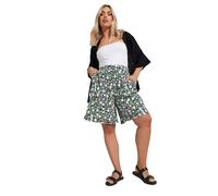 Yours Curve Ditsy Floral Textured Shorts - Women's - Plus Size Curve Black