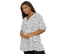 Yours Curve Ditsy Floral Tiered Top - Women's - Plus Size Curve White