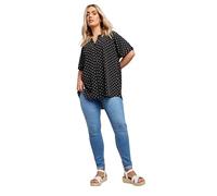 Yours Curve Dot Print Short Sleeve Blouse - Women's - Plus Size Curve Black