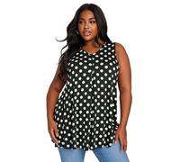 Yours Curve Dot Print Swing Vest Top - Women's - Plus Size Curve Black