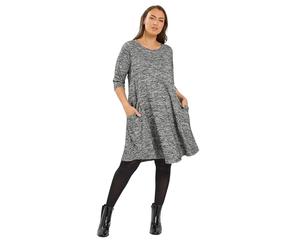 Yours Curve Drape Pocket Dress - Women's - Plus Size Curve Grey