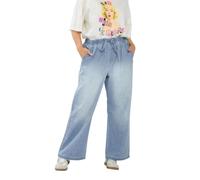 Yours Women's Drawstring Wide Leg Jeans in Light Blue | Size: 26