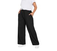 Yours Curve Drawstring Wide Leg Trousers - Women's - Plus Size Curve Black