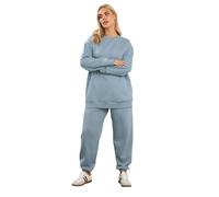 Yours Curve Dusky Blue Cuffed Joggers - Women's - Plus Size Curve