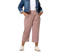 Yours Curve Dusky Cool Cotton Cropped Trousers - Women's - Plus Size Curve Pink