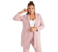 Yours Curve Dusky Longline Blazer - Women's - Plus Size Curve Pink