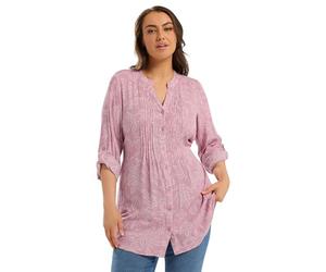 Yours Curve Dusky Pink Floral Pintuck Blouse - Women's - Plus Size Curve